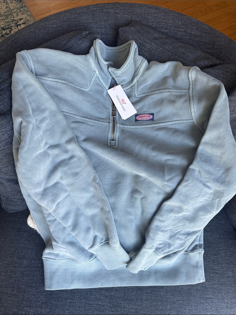 NWT Vineyard Vines Shep Shirt Blue Mirage Quarter-Zip Fleece Pullover S sold out